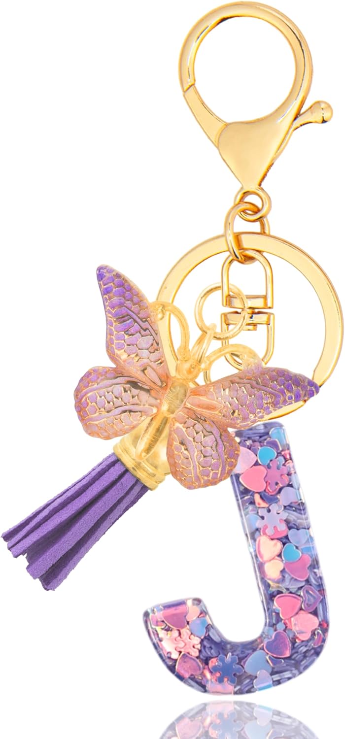 Alphabet Initial Letter Keychain Cute Heart Resin - Letter Keychain for Backpack Charms - Initial Keychains for Women