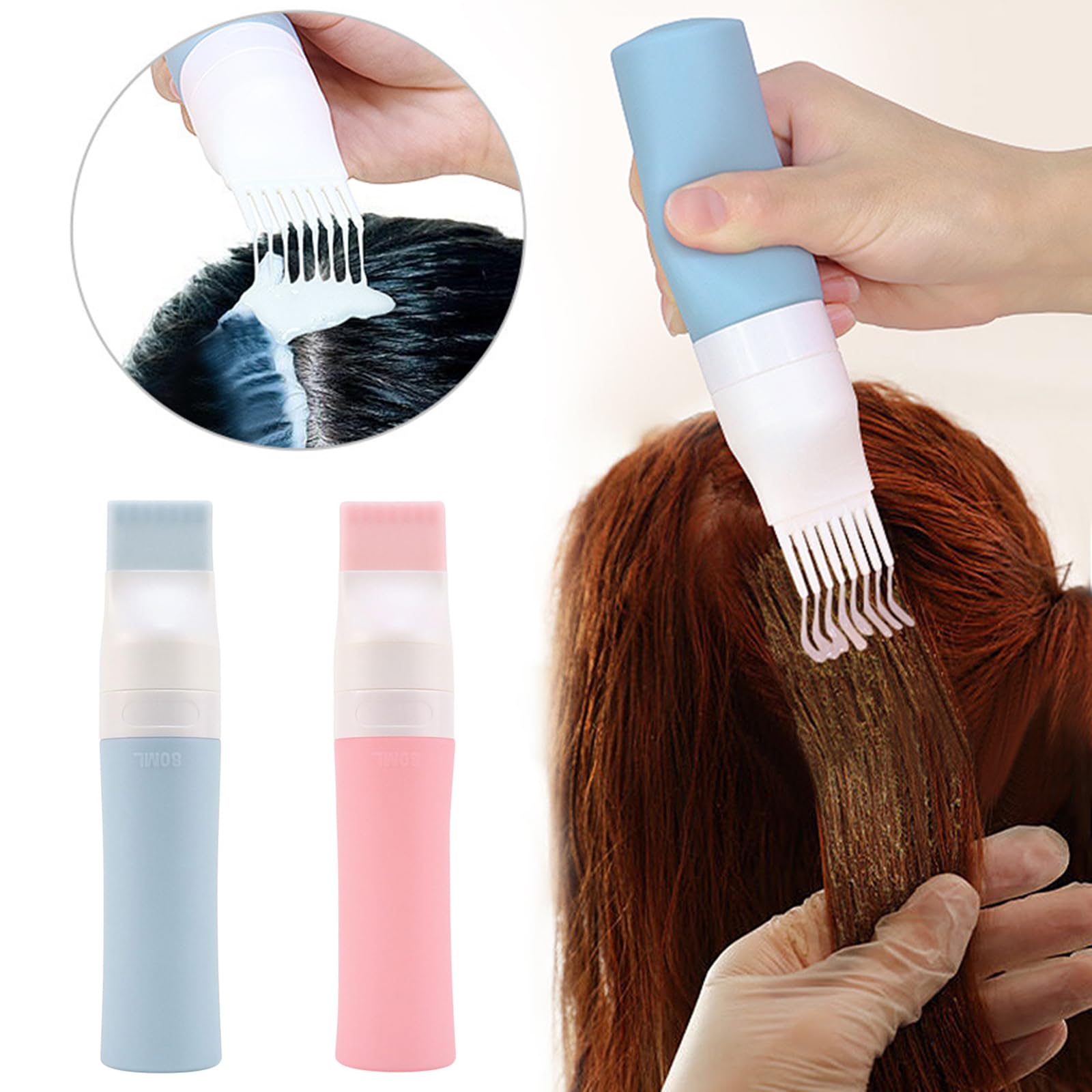 Haarfärbepinsel-Flasche Mit Kamm – Applikator Für Wurzeln, Mit Skala, Für Haarfarbe, Öl & Shampoo
