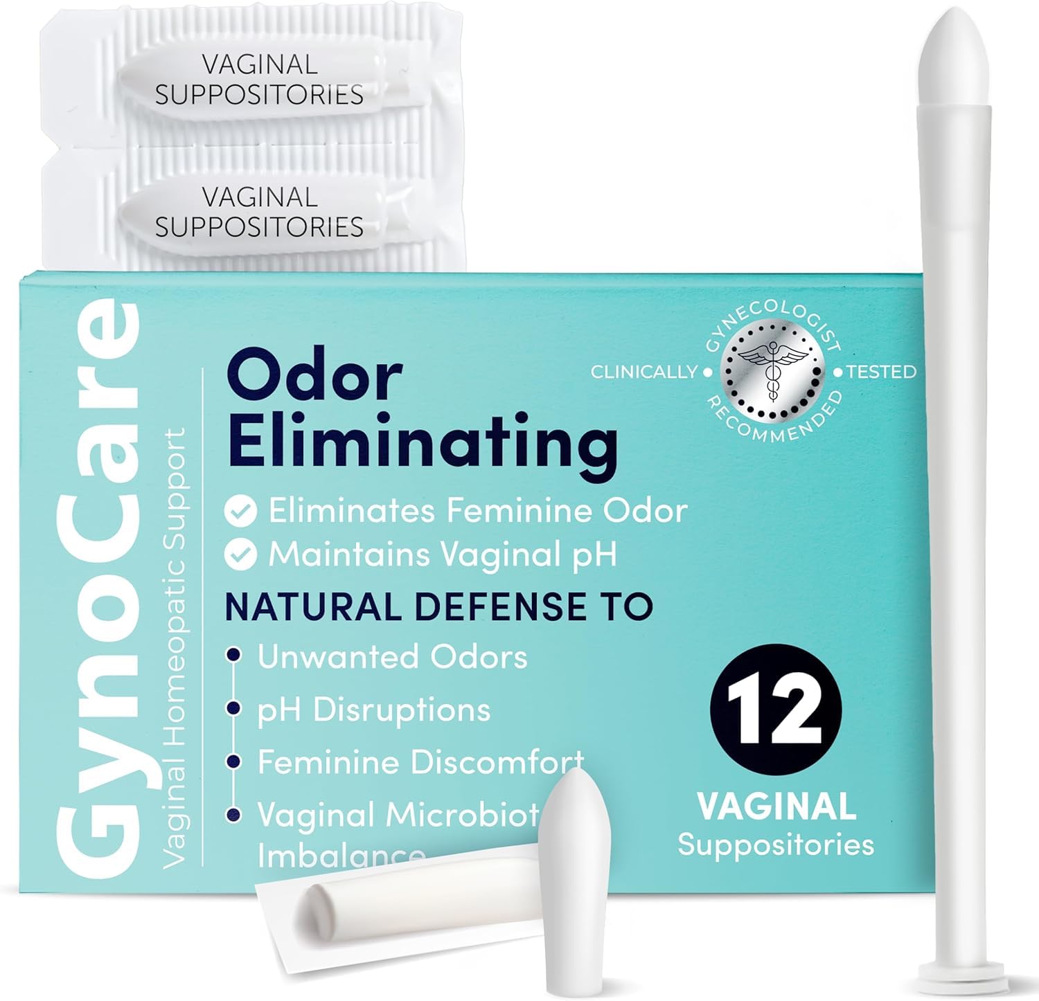 pH Balance for Women | Vaginal Odor Eliminating Suppositories | Boric Acid Suppositories For Women | Homeopathic Support for Feminine Odor & Vaginal