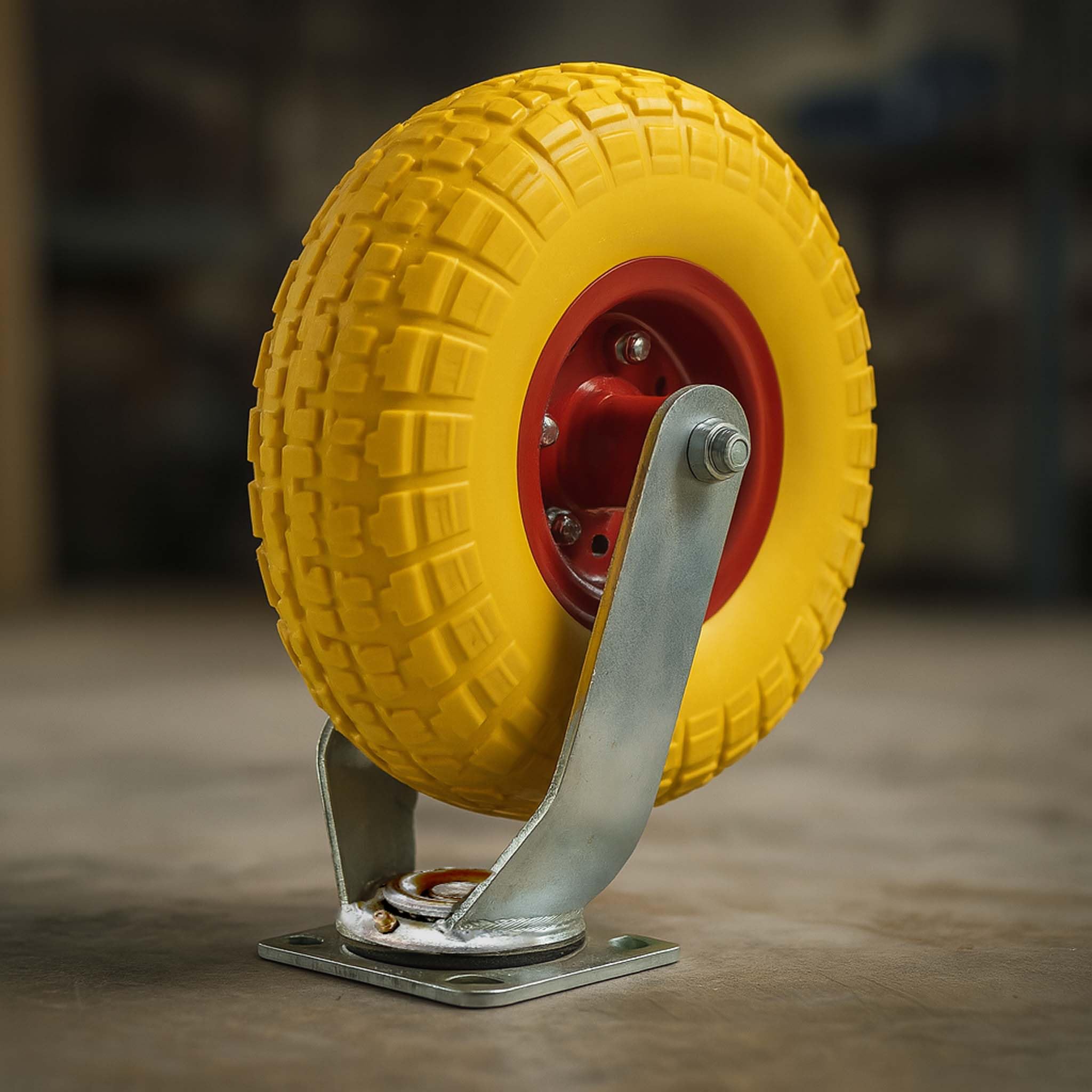 Wiltec Set 4 ruote girevoli da trasporto, antiforatura, 258x78 mm, Cerchi in metallo, 150kg/ruota, ottima aderenza