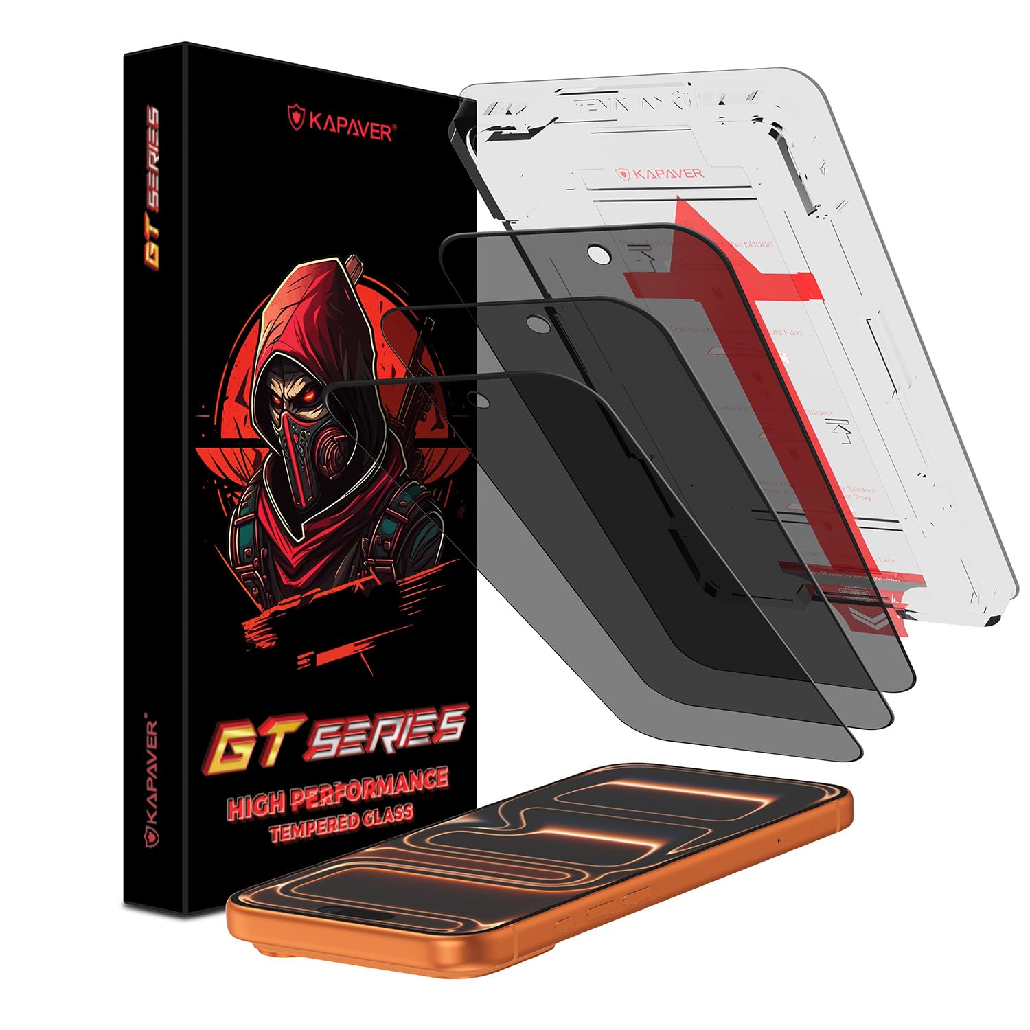 KAPAVER GT EasyDo Tempered Glass Screen Guard Protector for (iPhone 15 Pro (Privacy) (1 Pack))