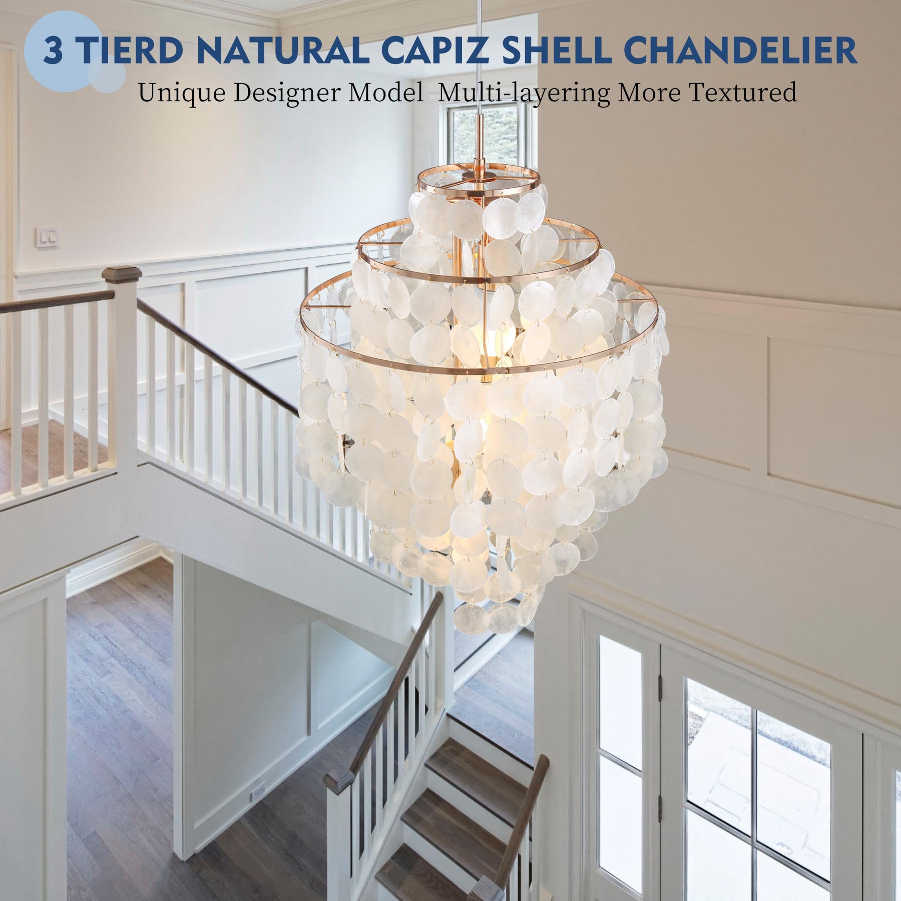 Joyartic Capiz Shell Chandelier,18