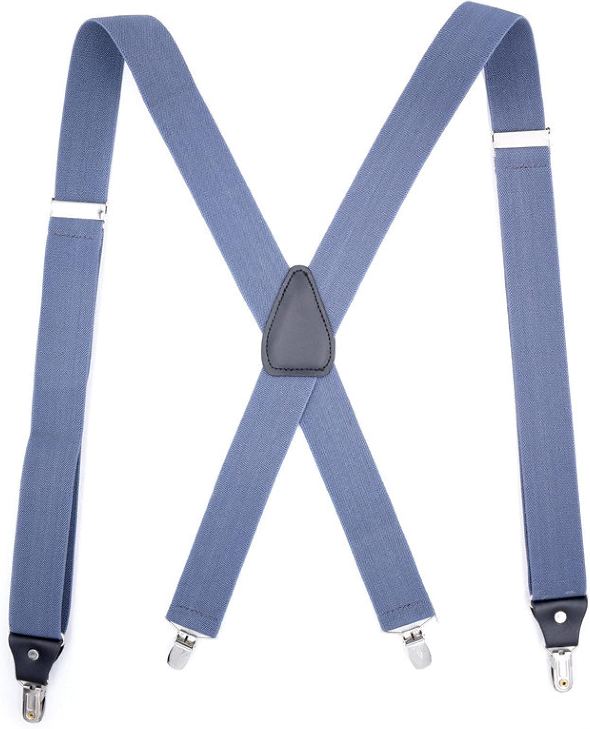 Adjustable Clip Suspenders, Men Braces Suspenders 120Cm Men Business X Back Braces Straps 3.5Cm Wide Suspenders 4 Clips Mens Trouser Belt Suspender(Blue)
