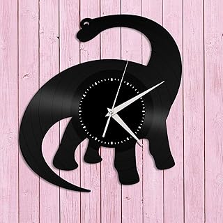 Brachiosaurus Winylowy zegar ścienny Unikalny prezent dla miłośników zwierząt Dekoracja pokoju Vintage Design Biuro Bar Pokój Home Decor Płyta winylowa Zegar ścienny-Szkoła czarodziejów Unikalny