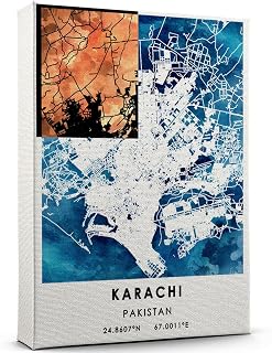 Karachis Map Poster, Pakistan Map Art Poster, Map Decor Karachis Map City Map art Poster, Karachis Map Canvas - 94AZ1221