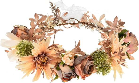 DDazzling Artificial Flower Crown, Flower Crown Eucalyptus Halo Headpiece Photo Prop