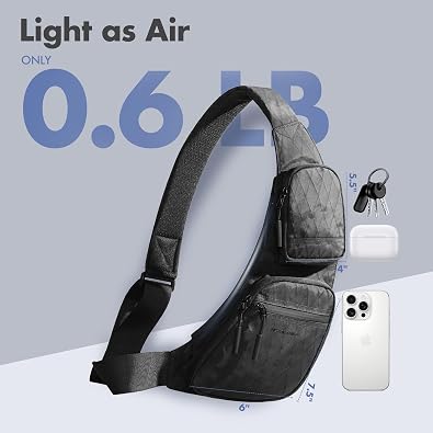 hk Sling Bag for Men with 3Layer SailclothInspired Performance Fabric