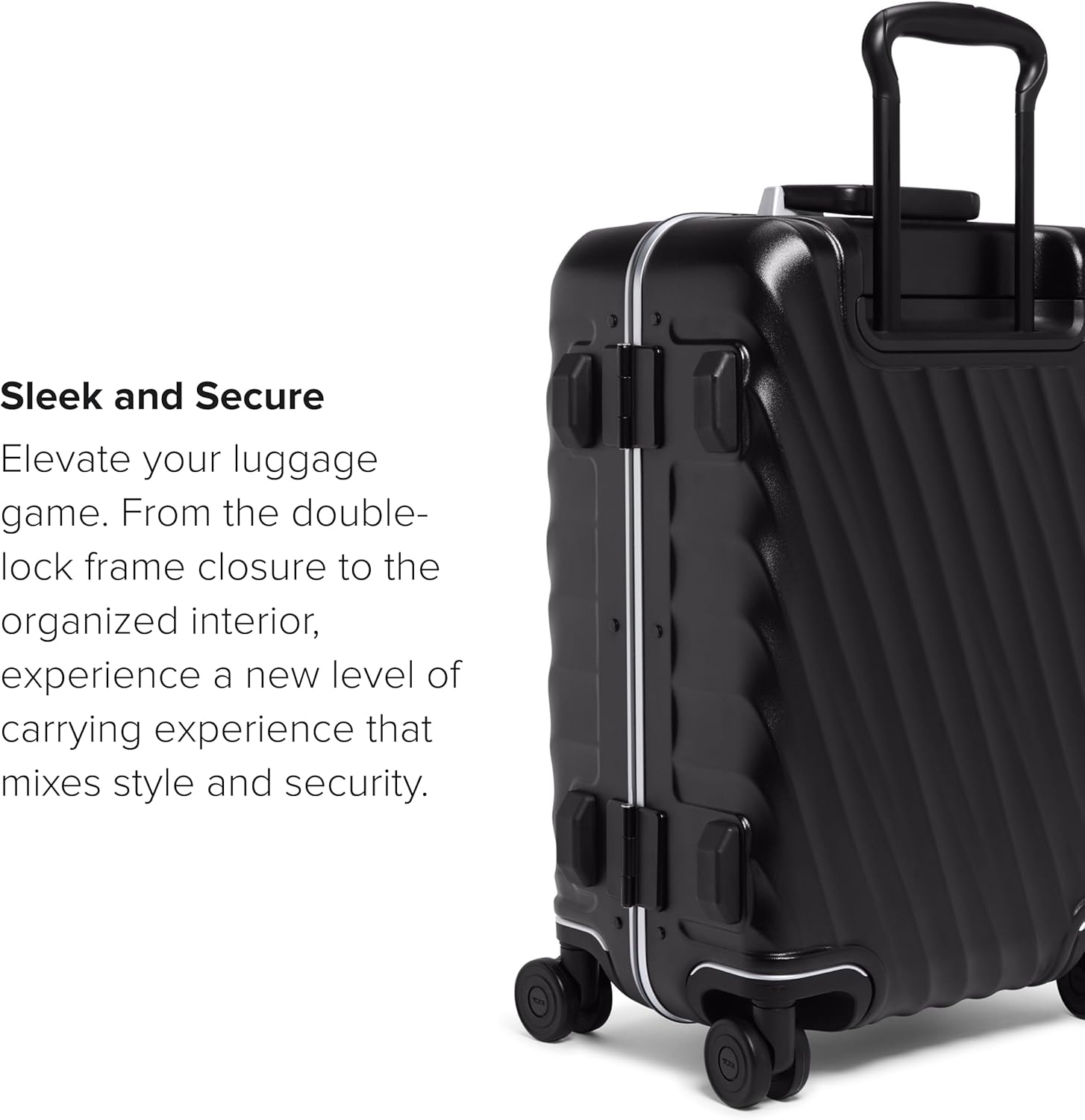 TUMI 19 Degree Frame International 4 Wheel Carry-On - Lightweight Suitcase - Hard Shell Luggage - 21.8" X 14.0" X 9.0" - Black Texture