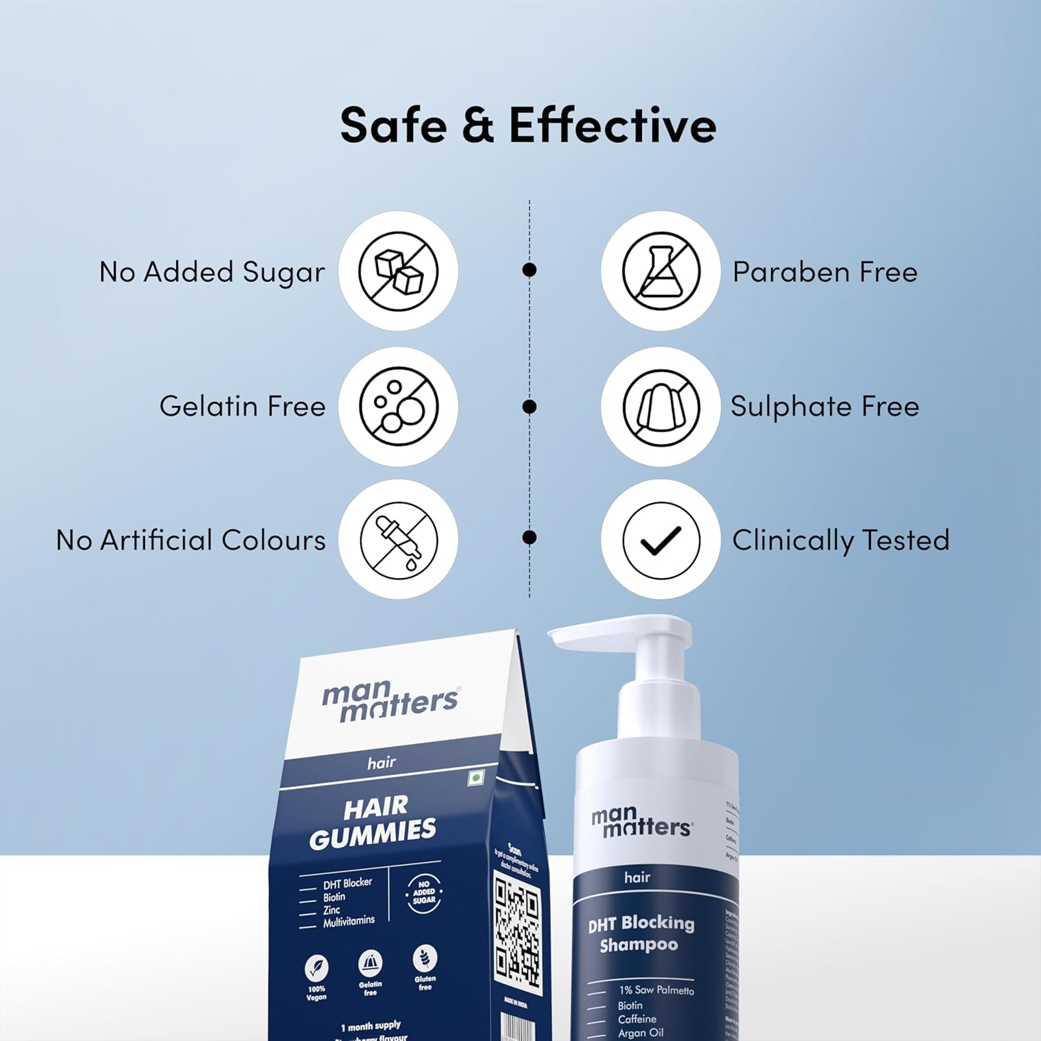 Man Matters Biotin Hair Gummies 30N & Anti Hair Fall Shampoo 200ml | With DHT Blocker, Biotin & Caffeine | Stage 1 Hair Loss Kit | Improves Scalp Health, Strengthens Hair & Reduces Hair Fall Man Matters Biotin Hair Gummies 30N & Anti Hair Fall Shampoo 200ml | With DHT Blocker, Biotin & Caffeine | Stage 1 Hair Loss Kit | Improves Scalp Health, Strengthens Hair & Reduces Hair Fall