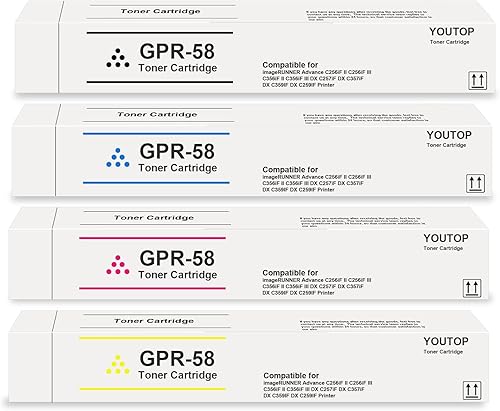 Cartucho de tóner remanufacturado 4PK GPR-58 GPR58 de repuesto para Canon imageRUNNER Advance C256iF II C256iF III C356iF II C356iF III DX C257iF DX