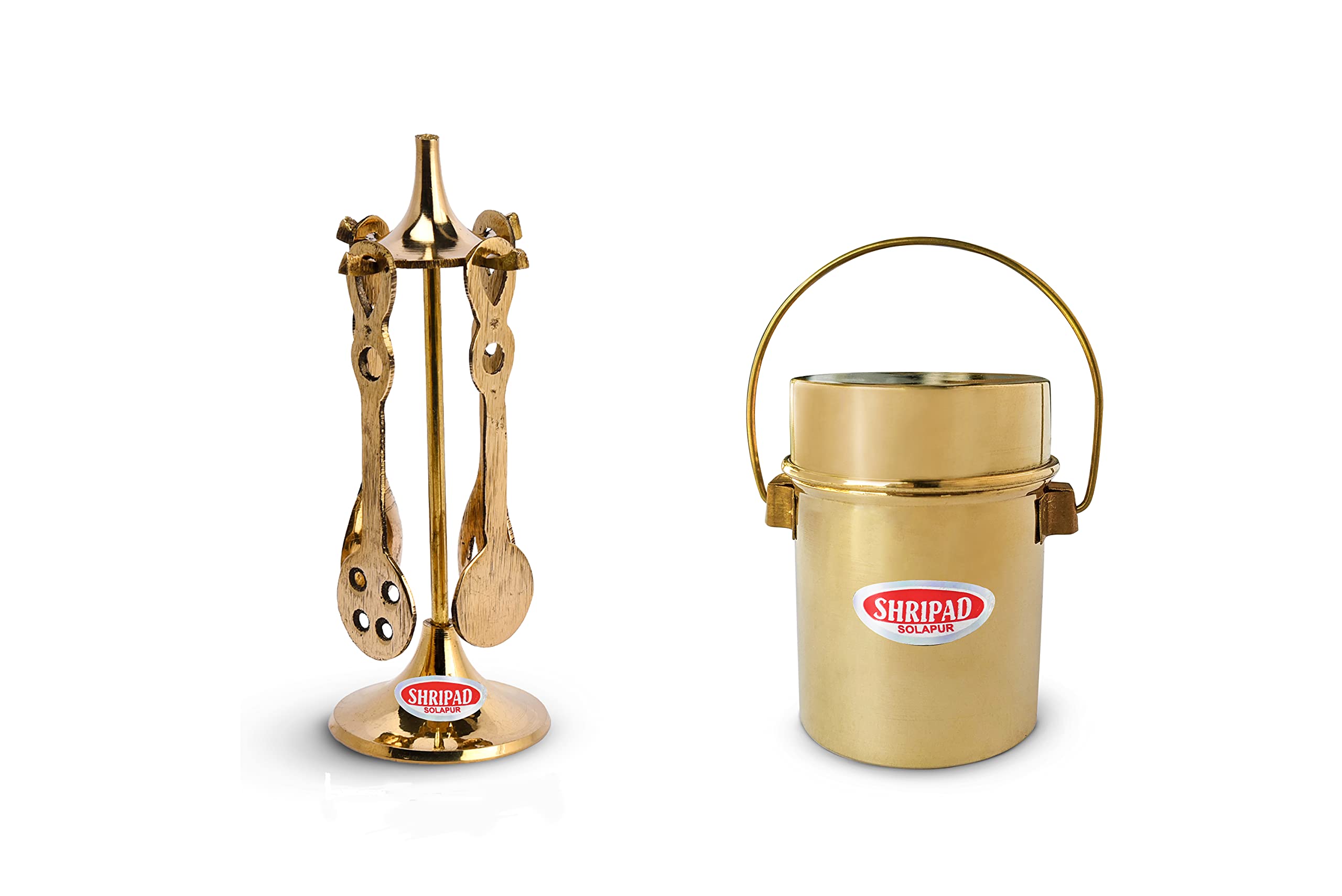 Shripad Steel Home Combo of Miniature Brass Spoon set+Kadi dabba (Toys) (B097GQGCM3) Amazon Price History, Amazon Price Tracker