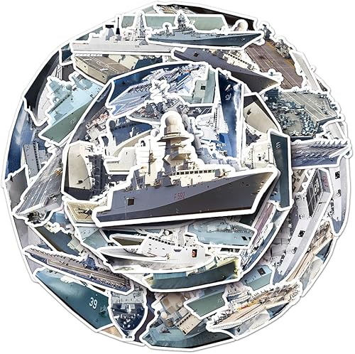 Calcomanías populares de buque de guerra para niños y adolescentes, 50 unidades, calcomanías de vinilo impermeables de dibujos animados para