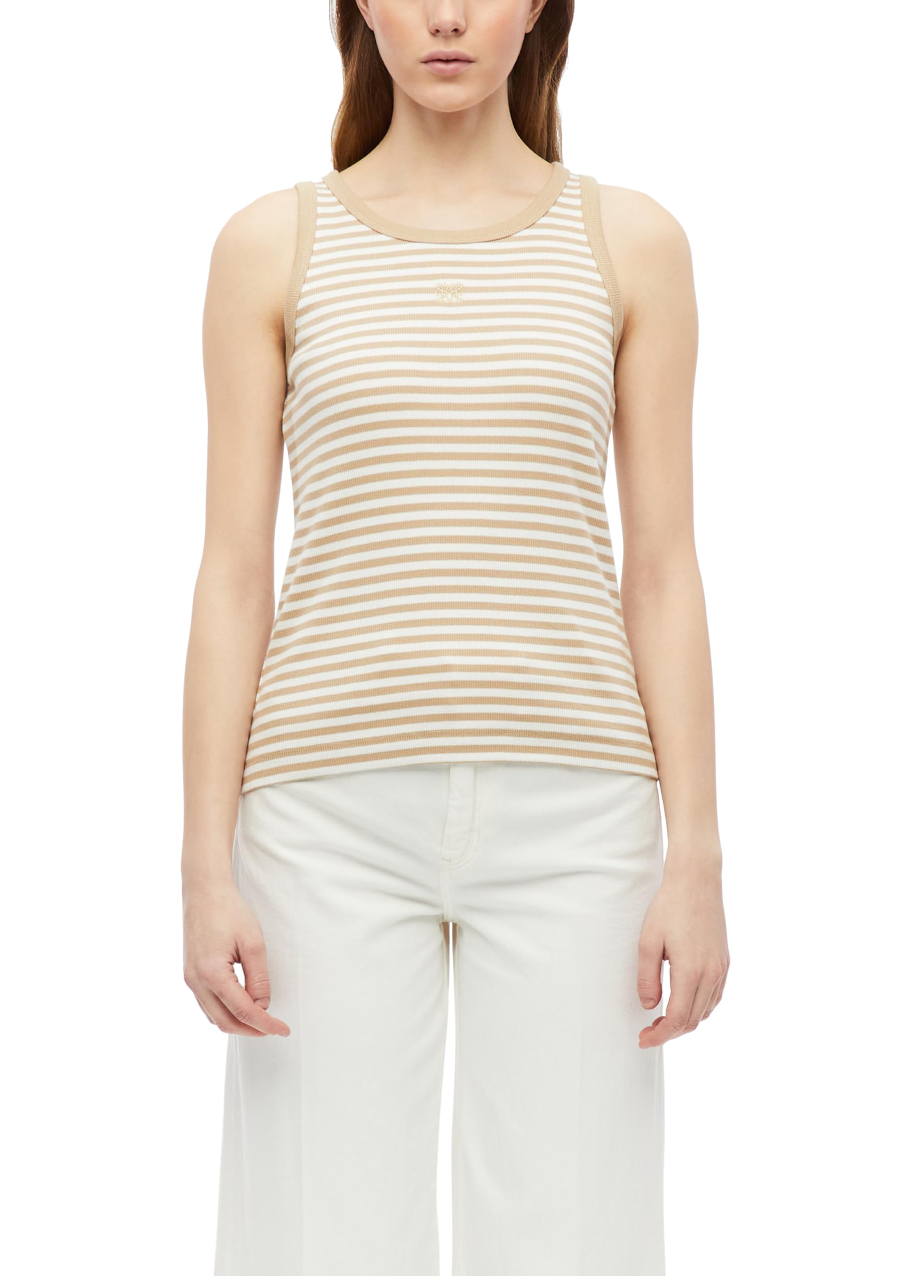 s.Oliver Women's 2179332 Top (Pack of 1), Beige Stripe, 18