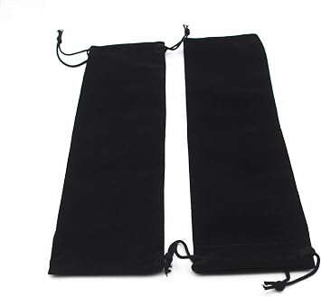 AEAOA Pack of 10 Velvet Gift Bags, 10" x 3", Black | Drawstring, Jewelry Pouches, Candy Bags, Wedding Favors