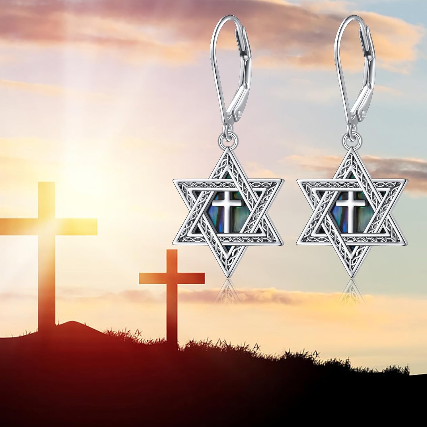 925 Sterling Silver Dangle Earrings 7 Chakras Lotus/Star of David/Pumpkin Witch Ghost Earrings Jewelry Birthday Christmas Gift for Women - Image 6