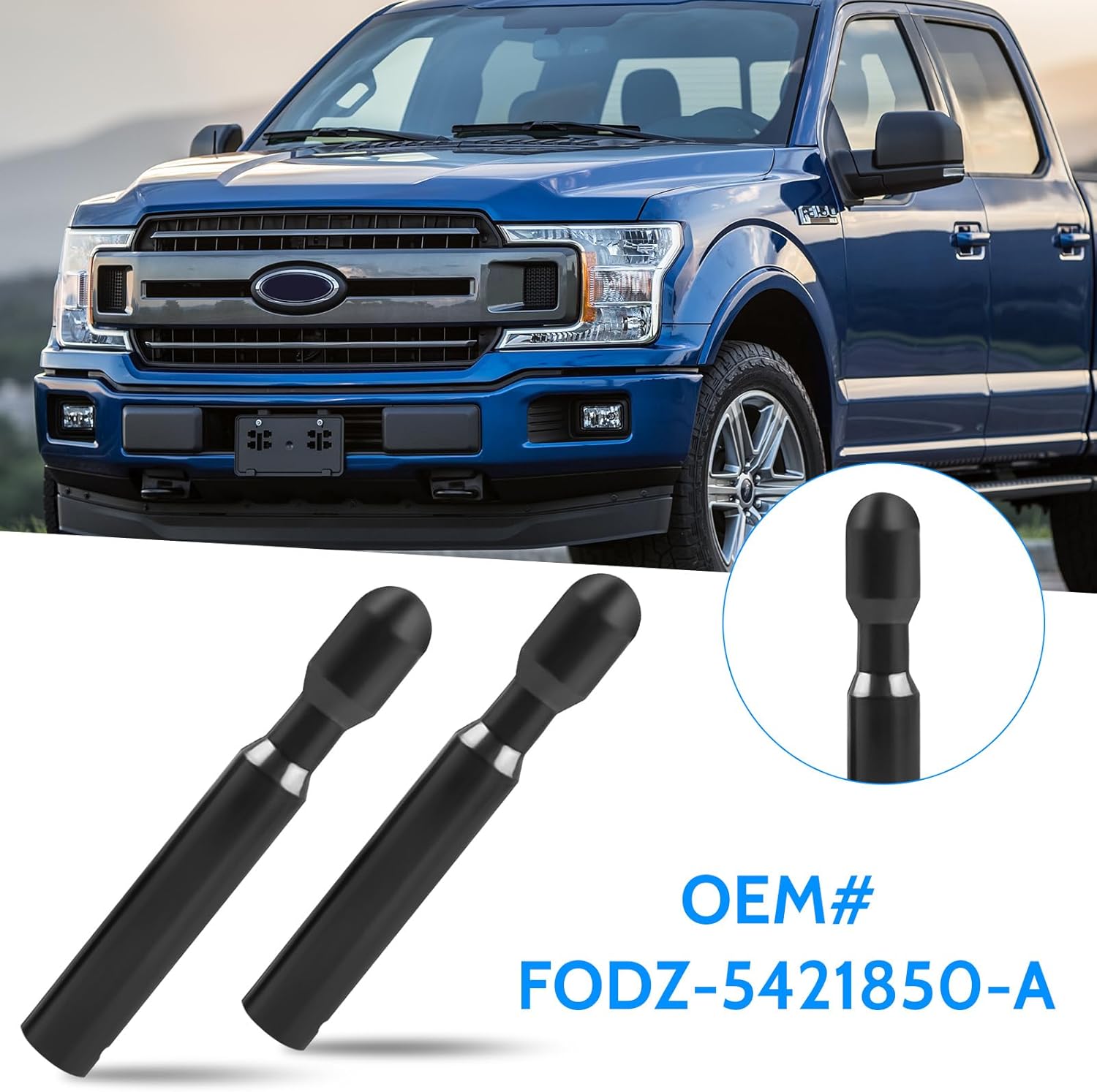Car Door Lock Knobs Post Pull Pin Cap Compatible with F-150 2pcs OEM# FODZ-5421850-A Car Replacement F150 Accessories
