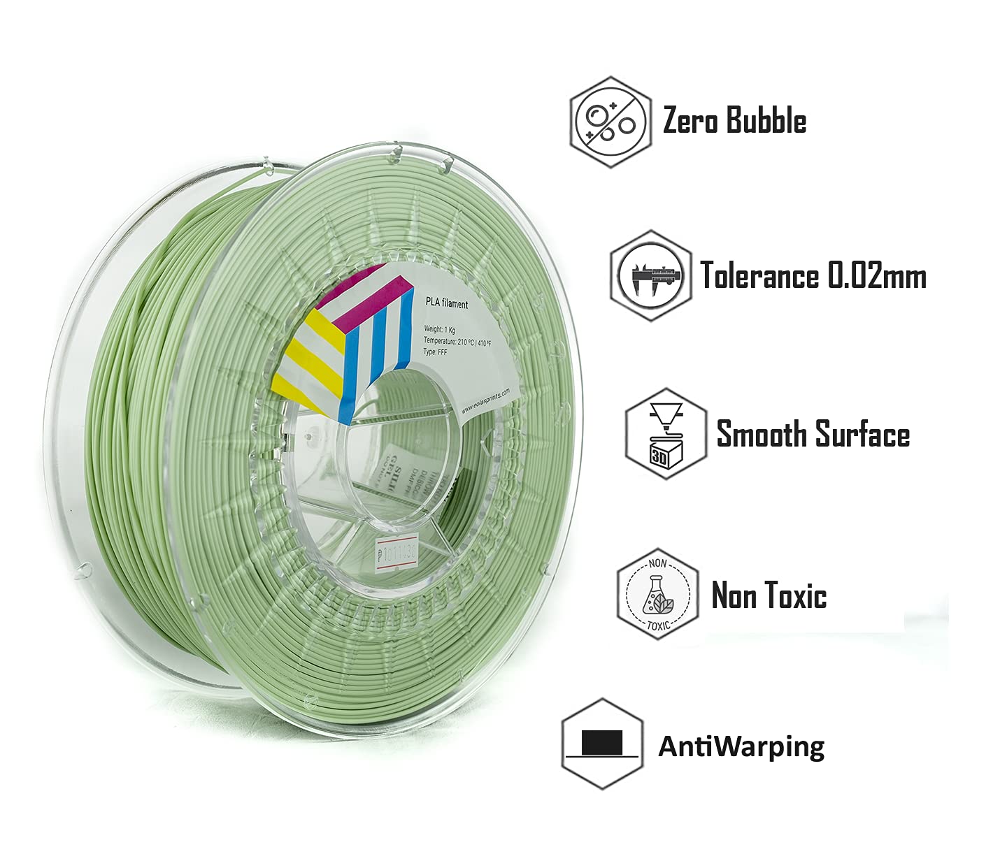 EOLAS Premium PLA+ Printer Filament 1.75 mm +/- 0.03 mm 1 kg (2.2 lb)