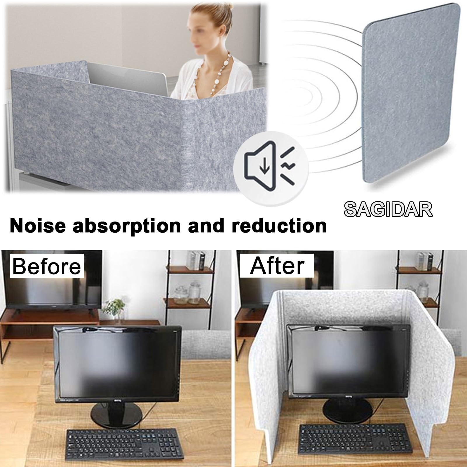 Plegable Partición para Escritorios, 60/80/100cm Divisor De Privacidad