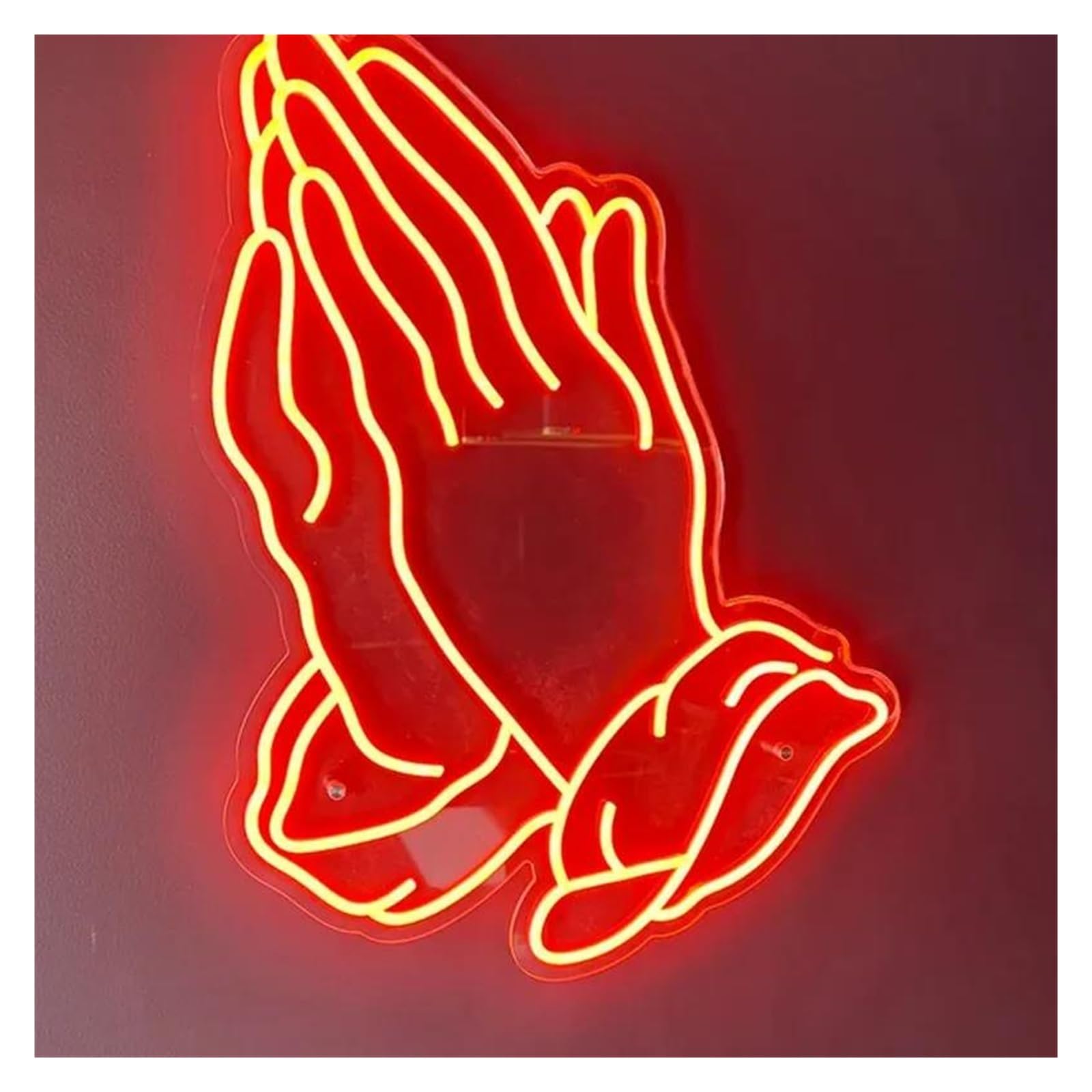 SHOUXI Sign Lamp Praying Hands Neon Sign Wall Decor Neon Sign for Man Cave Store Room Decor Characteristic 45cm(A)