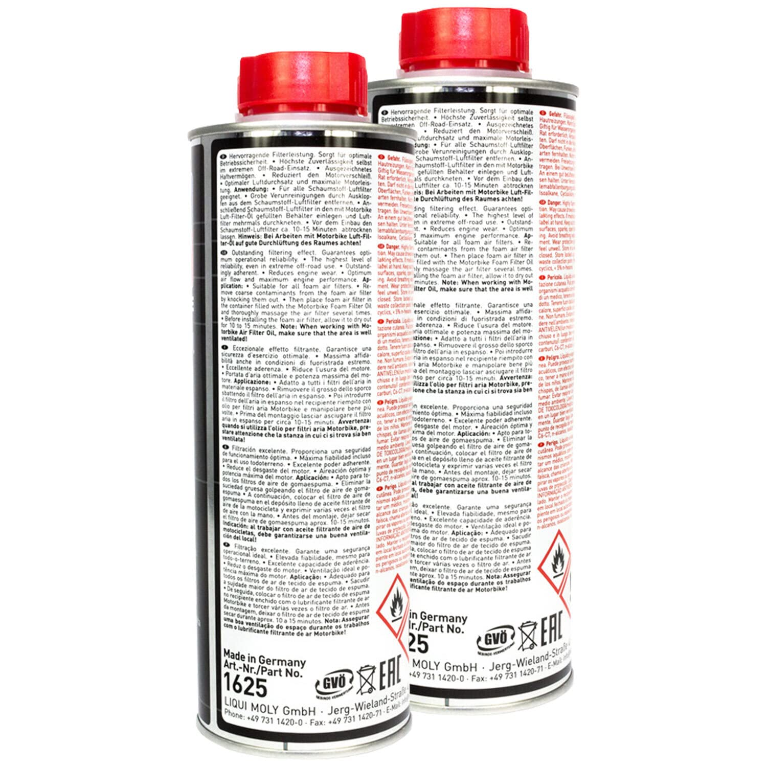 Motorbike Luftfilteröl Luft Filter Öl LIQUI MOLY 2 X 500 ml