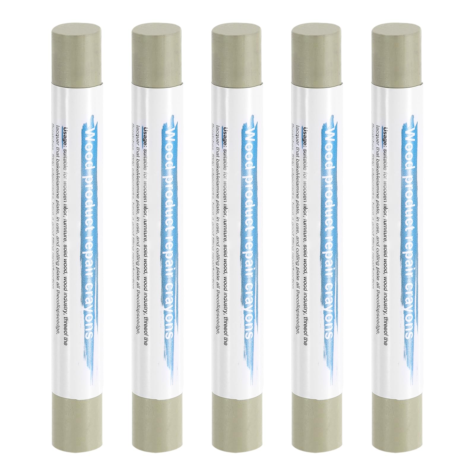 sourcing map 5pcs Wood Filler Sticks Wooden Wax Touch Up Furniture Repair Crayons for Scratch Hole Wood, Olive Green