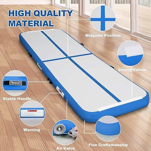 Miniatura 3 de FBSPORT Colchoneta inflable de gimnasia de aire de 48 pulgadas de grosor, pistas de gimnasia para uso domésticoentrenamientoanimadorayogaagua con