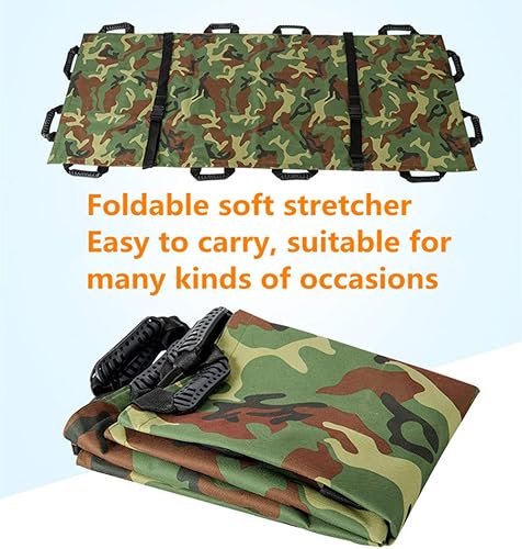 Miniatura 4 de Jeamive Oxford - Camilla plegable con 12 asas, impermeable, plegable, de rescate de emergencia, con bolsas de almacenamiento para hospital, clínica,
