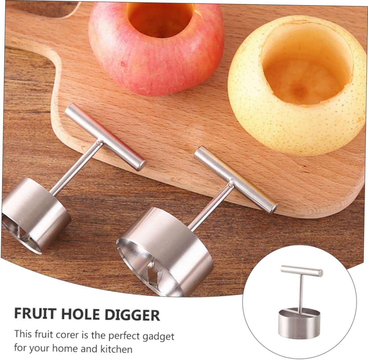 Hemoton 3pcs Fruit Core Remover Tool Stainless Steel Easy to Use for Apples Pears