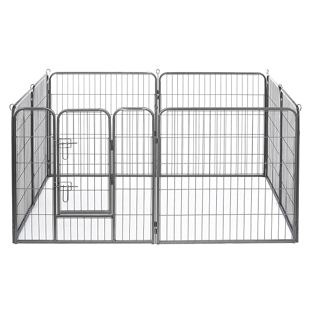 Foto 5 de 8 de lionto Parque Metálico para Perros y Animales Pequeños, 80 x 60 cm