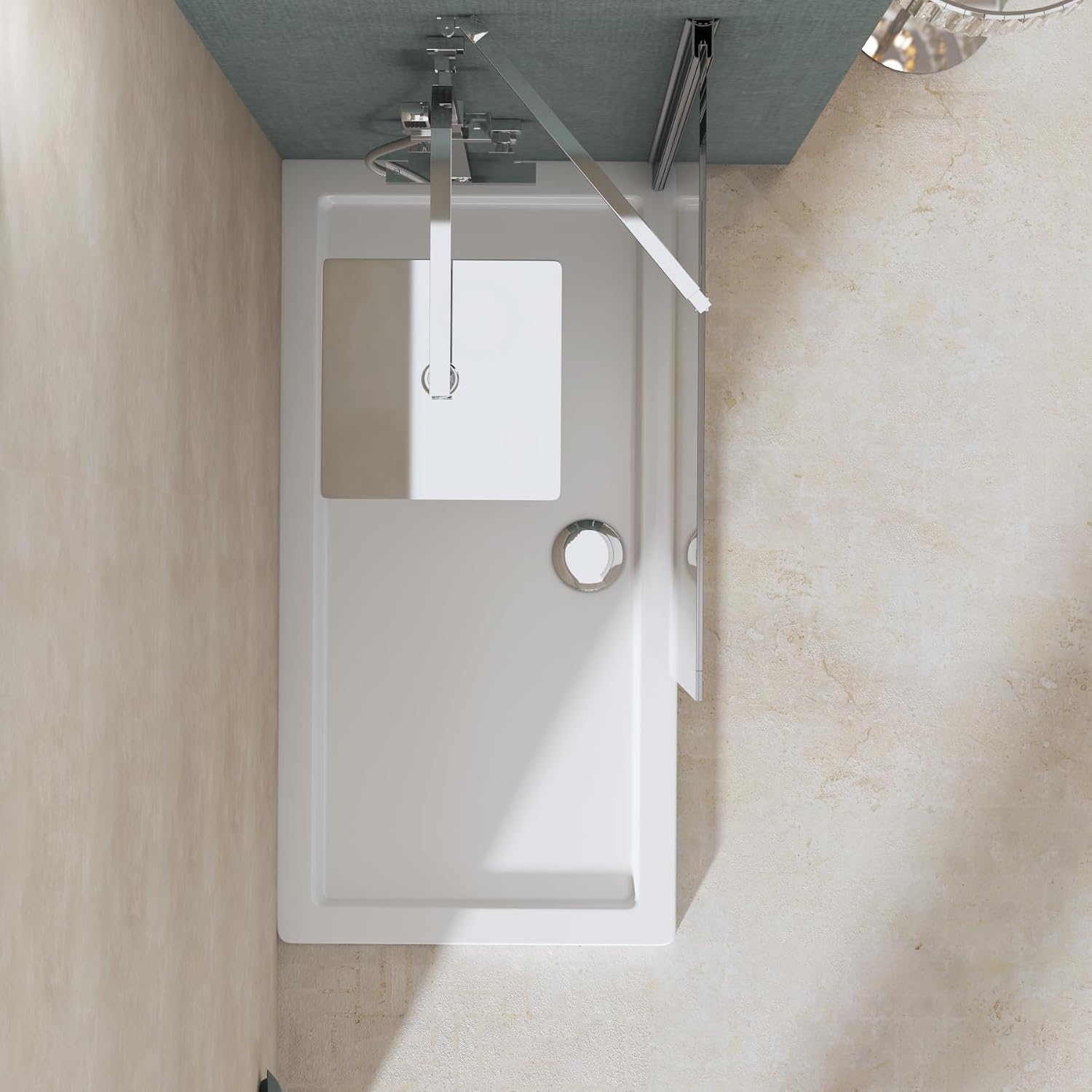 Modern Marbella 700mm Walk in Wetroom Screen with Easy Clean 8mm Glass Shower Enclosure
