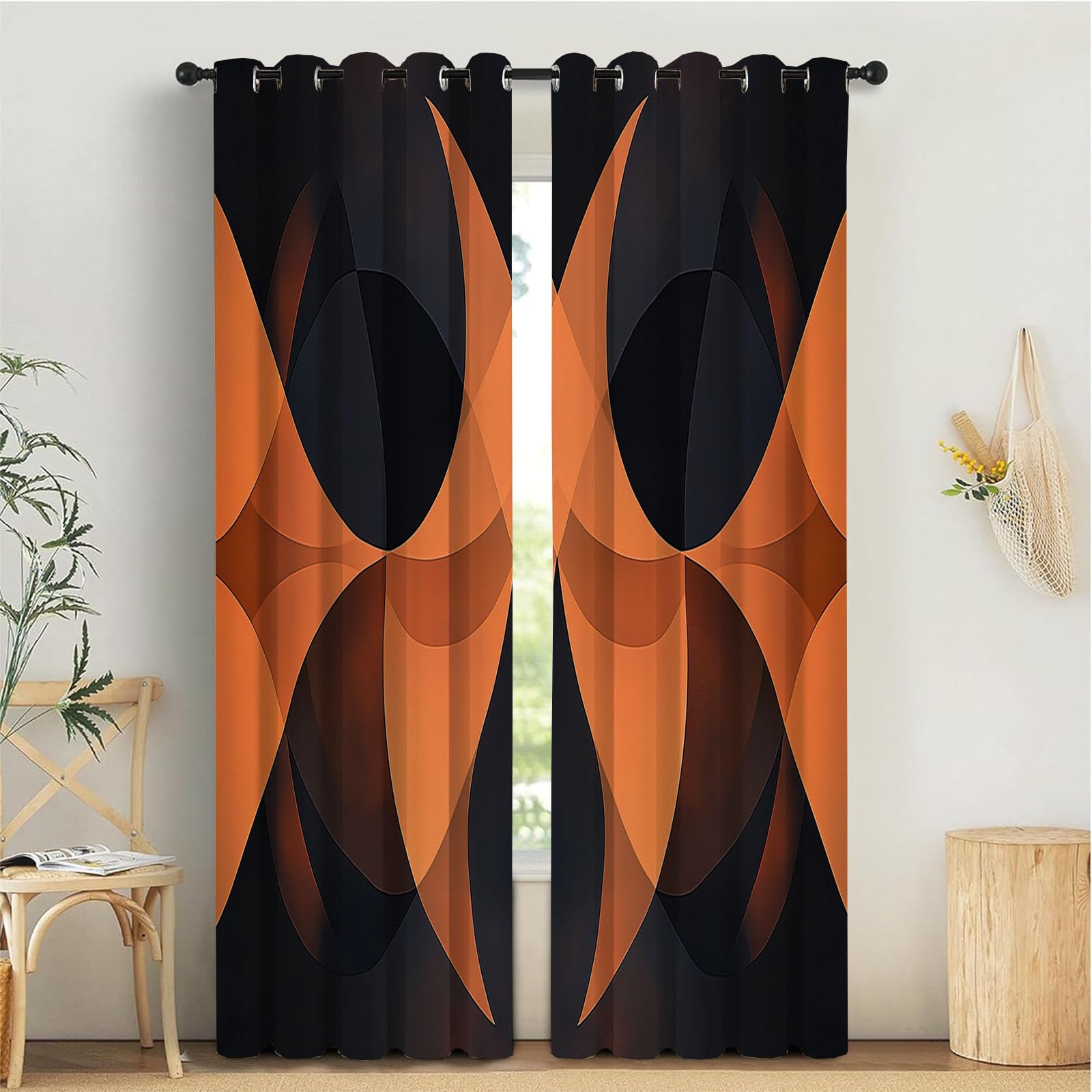 Rideau occultant salon motif abstrait pour une ambiance cocooning thermique et calme