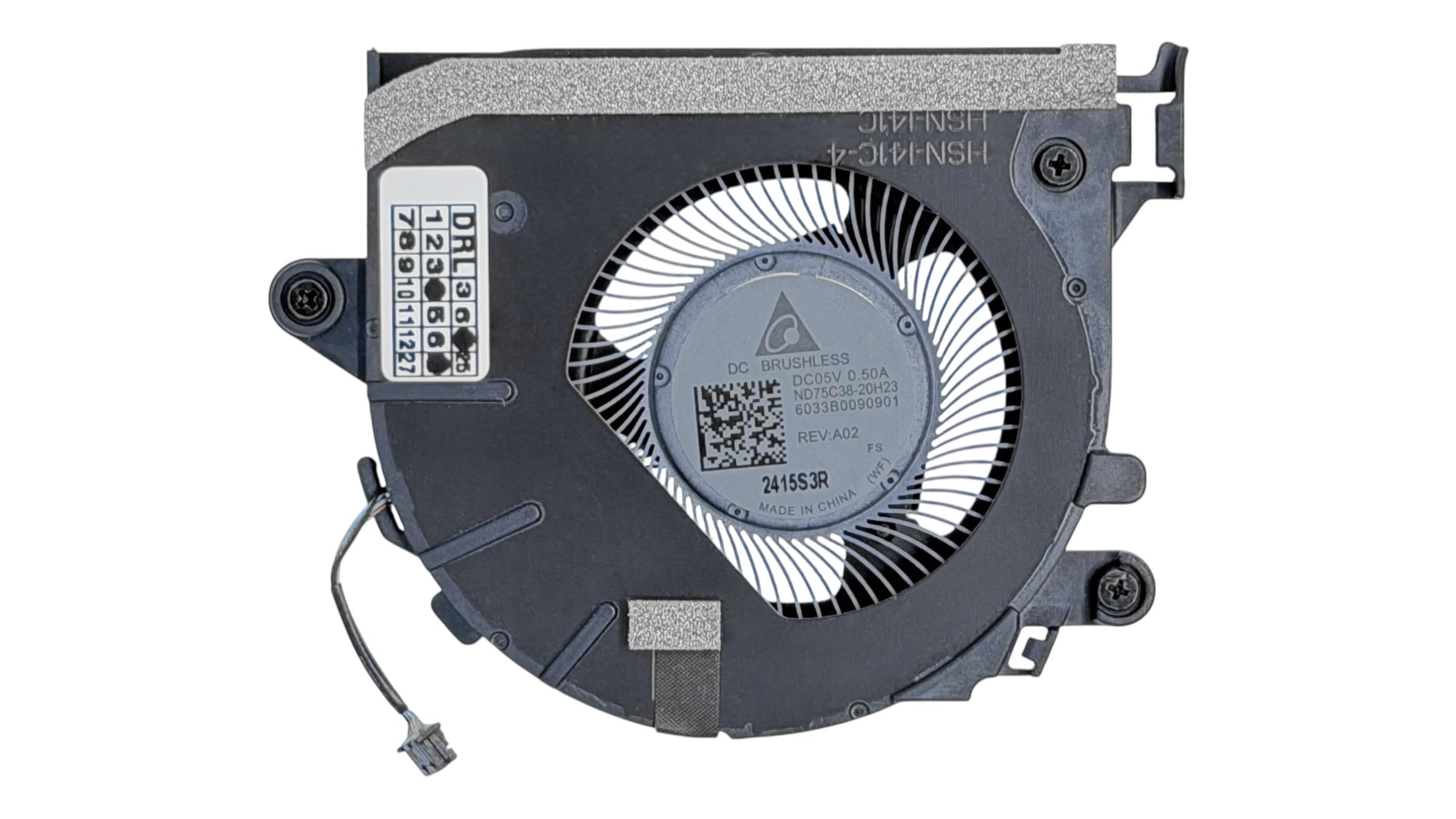 CPU cooling fan compatible HP HSN-I37C-4, HSN-I41C-4, ND75C38-20H23, 6033B0090901, EG50040S1-1C190-S9A, ND75C38-19G15, M07102-001, M44335-001, DFS5K123043638, EliteBook 830 G7, 830 G8, 840 G8, 845 G8