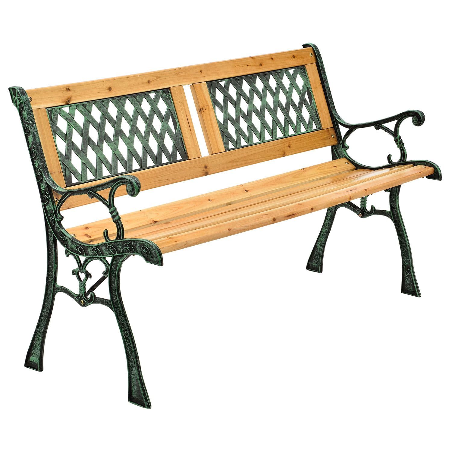 Juskys Gartenbank Sanremo 2-Sitzer | Gartenbank Sanremo – 2-Sitzer Holzbank mit Armlehnen & Rückenlehne