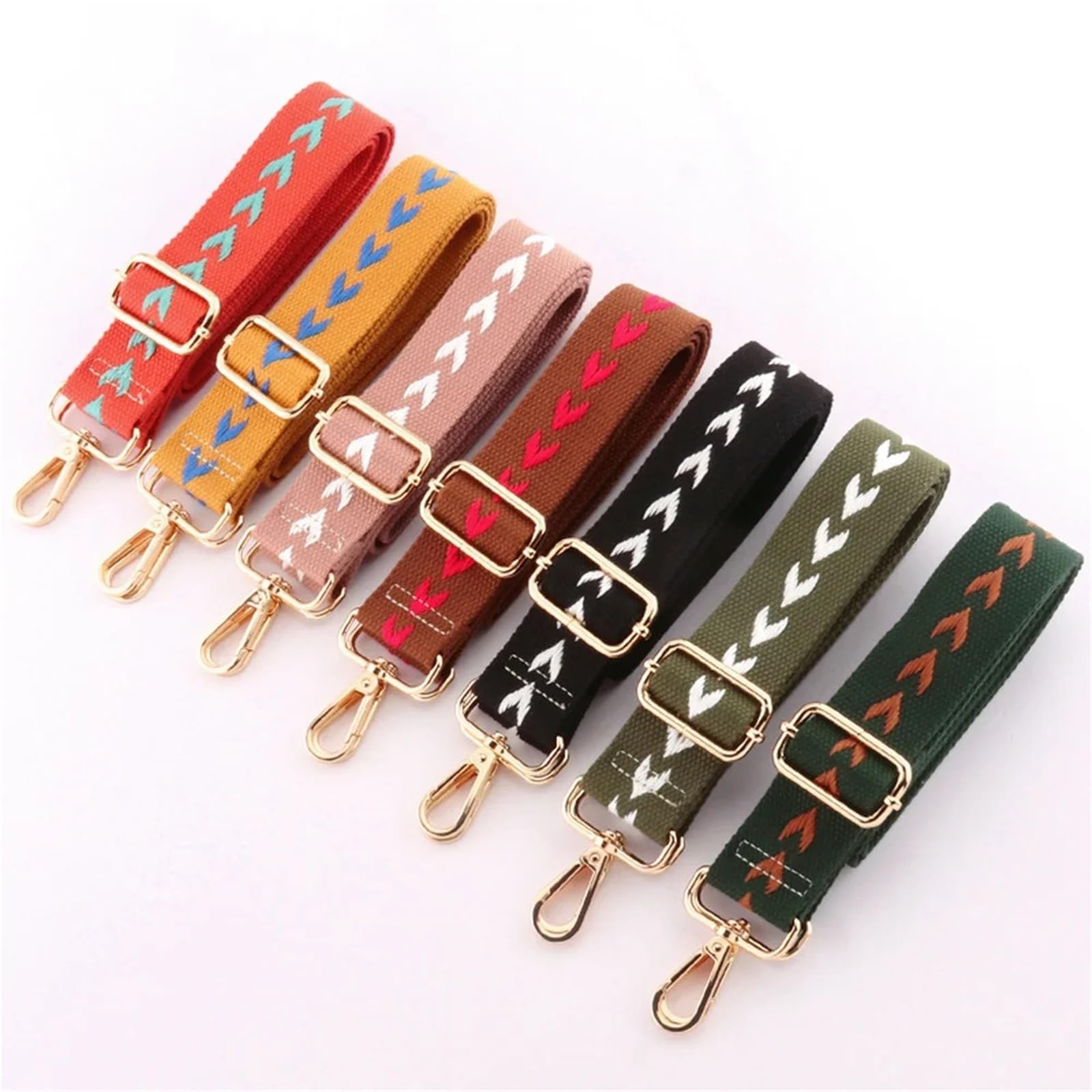 Correas De Hombro Anchas De Lona 2 piezas de bolso de mensajero, bolso de hombro, bolso de viaje, bolso de cintura a juego, piezas de accesorio reemplazable ajustable, cinturón de lona Para Bolso(Gold