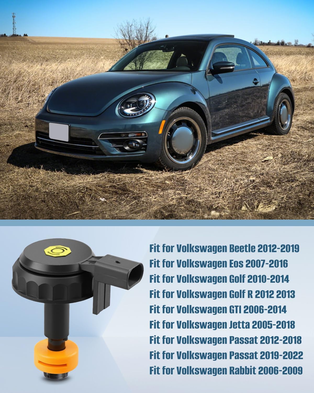 Brake Master Cylinder Cap Fit for Volkswagen Beetle Eos Golf GTI Golf R Jetta Passat Rabbit, Replace 1K1611349D
