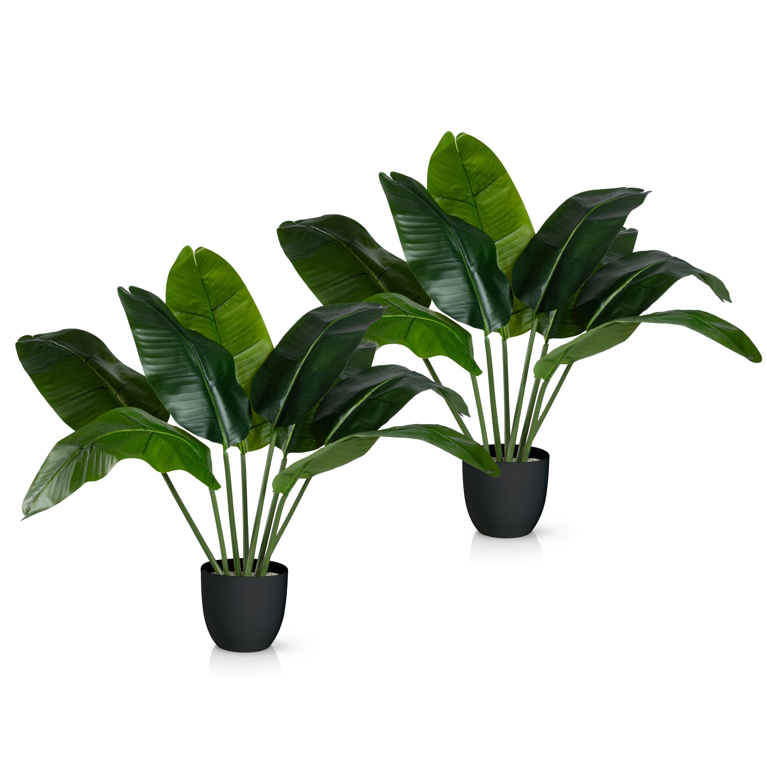 PASCH® 2 x sztuczna roślina bananowa, duża (90 cm) – trwała i wierna naturze | sztuczne rośliny duże | sztuczne rośliny | palma | sztuczne drzewo zapewnia naturalną atmosferę