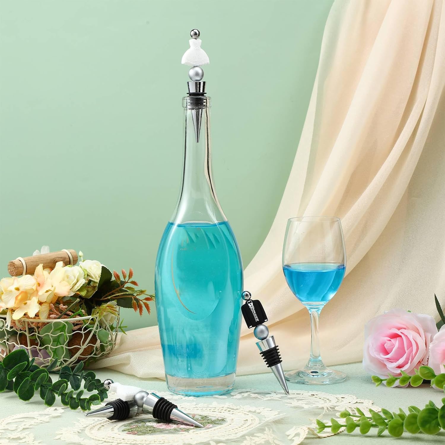 Tandefio 24セット ウェディング ビーズ可能 ワインストッパー ワインボトル用 バルク ビーズ可能 アイテム 結婚式の記念