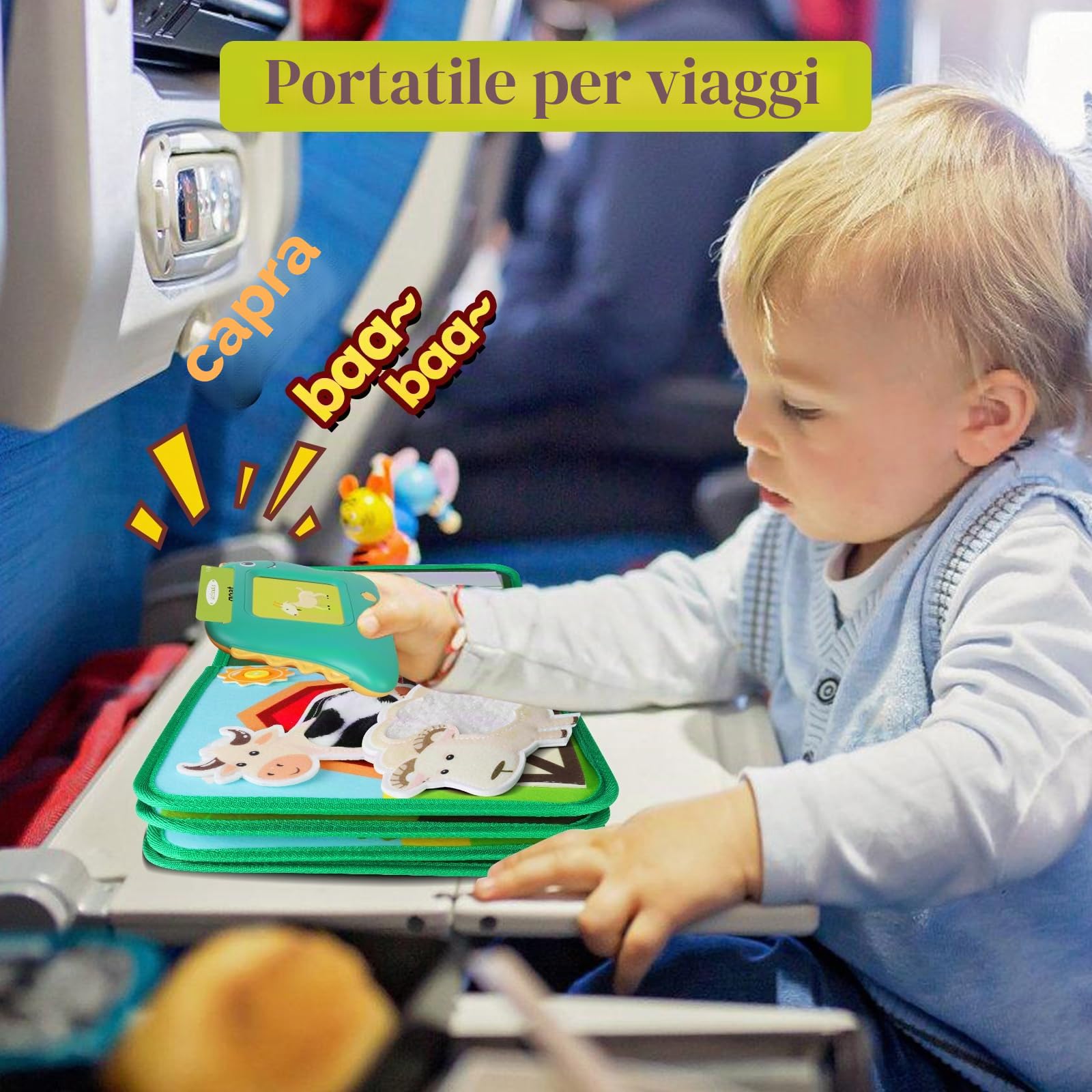 Busy Book with Talking Flash Cards per Bambini Piccoli Farm Busy Board Giocattolo Montessori per Bambini di 1 2 3 Anni Attività di Apprendimento Prescolare Giocattoli da Viaggio（Versione inglese）