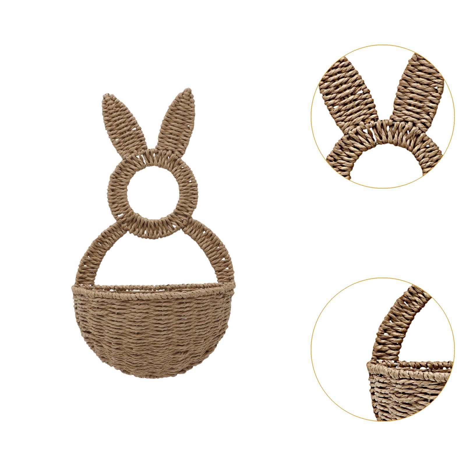 Hasengeflecht Korb, Eleganter Wandkorb Zum Aufhängen für Blumen Und Eier, Ostern, Tür, Garten