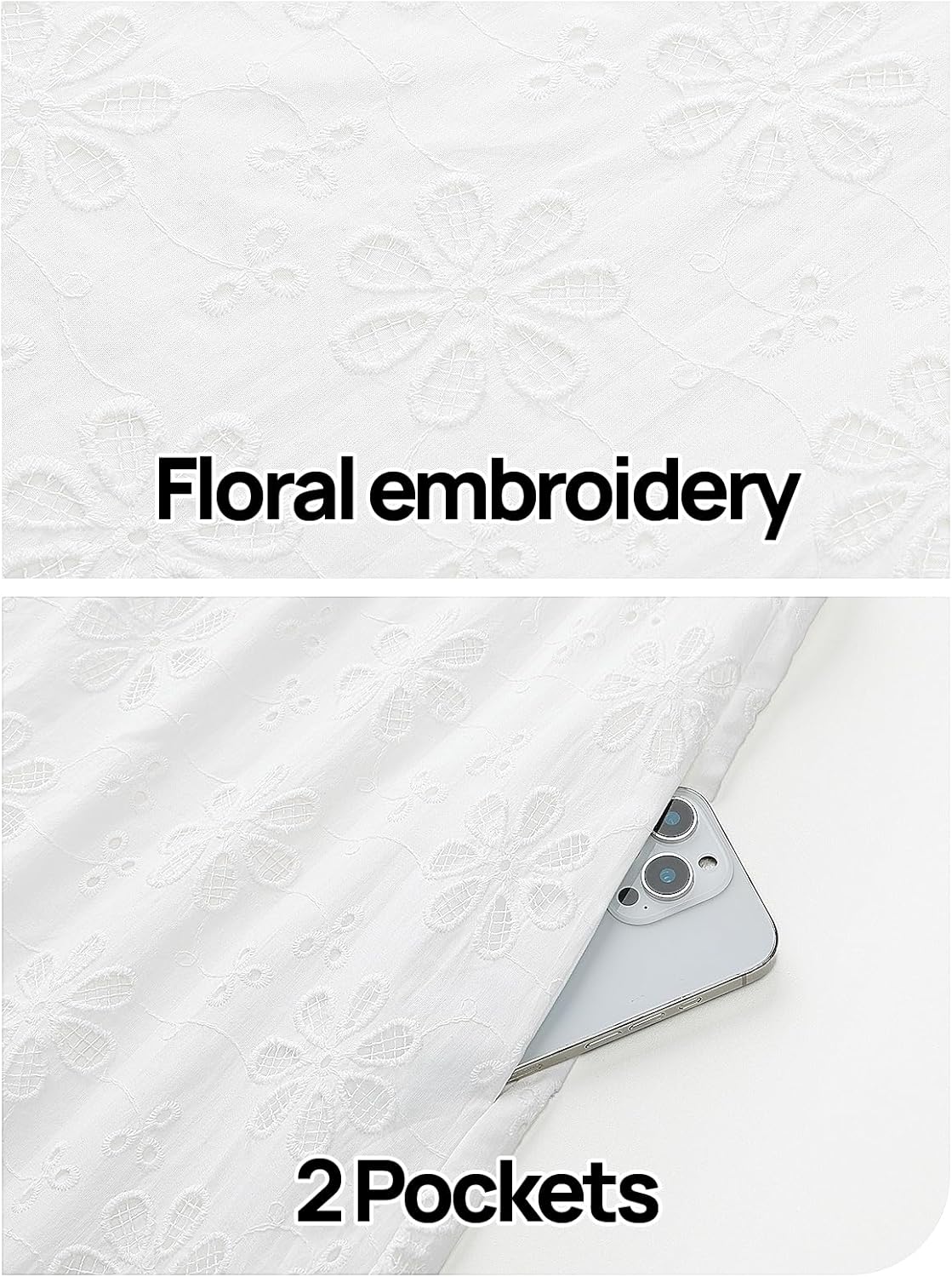 MEROKEETY Women's Summer Boho Mini Dress 2026 Sleeveless Eyelet Embroidered Floral Flowy A Line Beach Vacation Short Dresses - Image 6