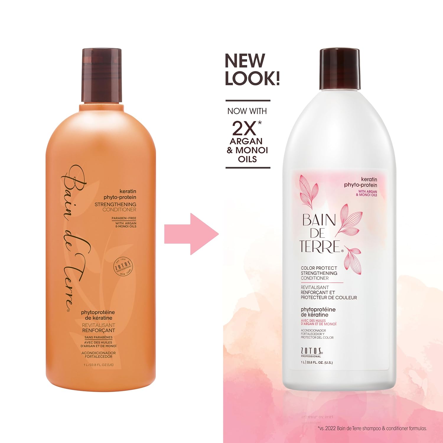 Bain de Terre Keratin Phyto-Protein Color Protect Strengthening Conditioner, Color-Safe Strengthening for Weak & Damaged Hair, Sulfate-Free, Paraben-Free