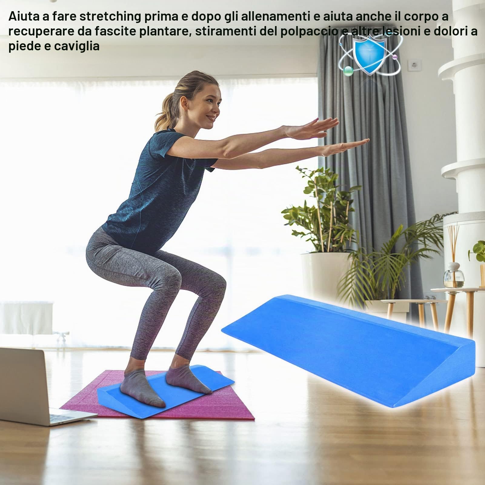 Wedge Slant Board, estensore per polpacci, antiscivolo, per allenare la schiena, per yoga, per squat e stacchi