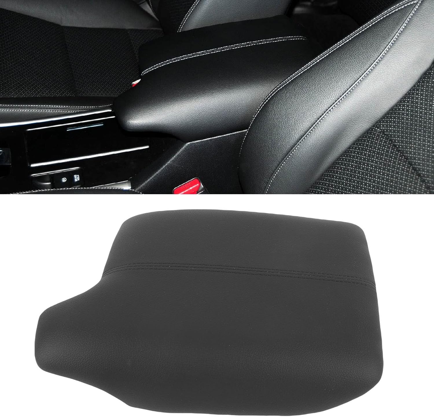 Center Console Armrest Lid, 83400 T2F A0 24 Car Interior Accessories Armrest Console Lid Replacement, Comfortable Support PU Leather Armrest Box Lid Cover, Center Console Cover