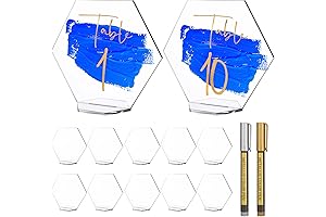 10 Pack Large Acrylic Hexagon Blank Table Numbers