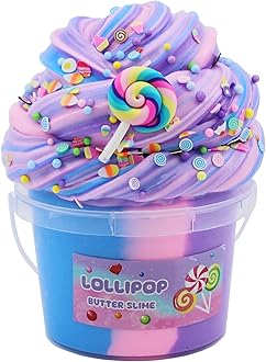Multicolor Butter Slime,Non-Sticky and Super Soft Scented Purple Slime,Stress Relief Toy(Purple Pink Blue in 1 Pack).