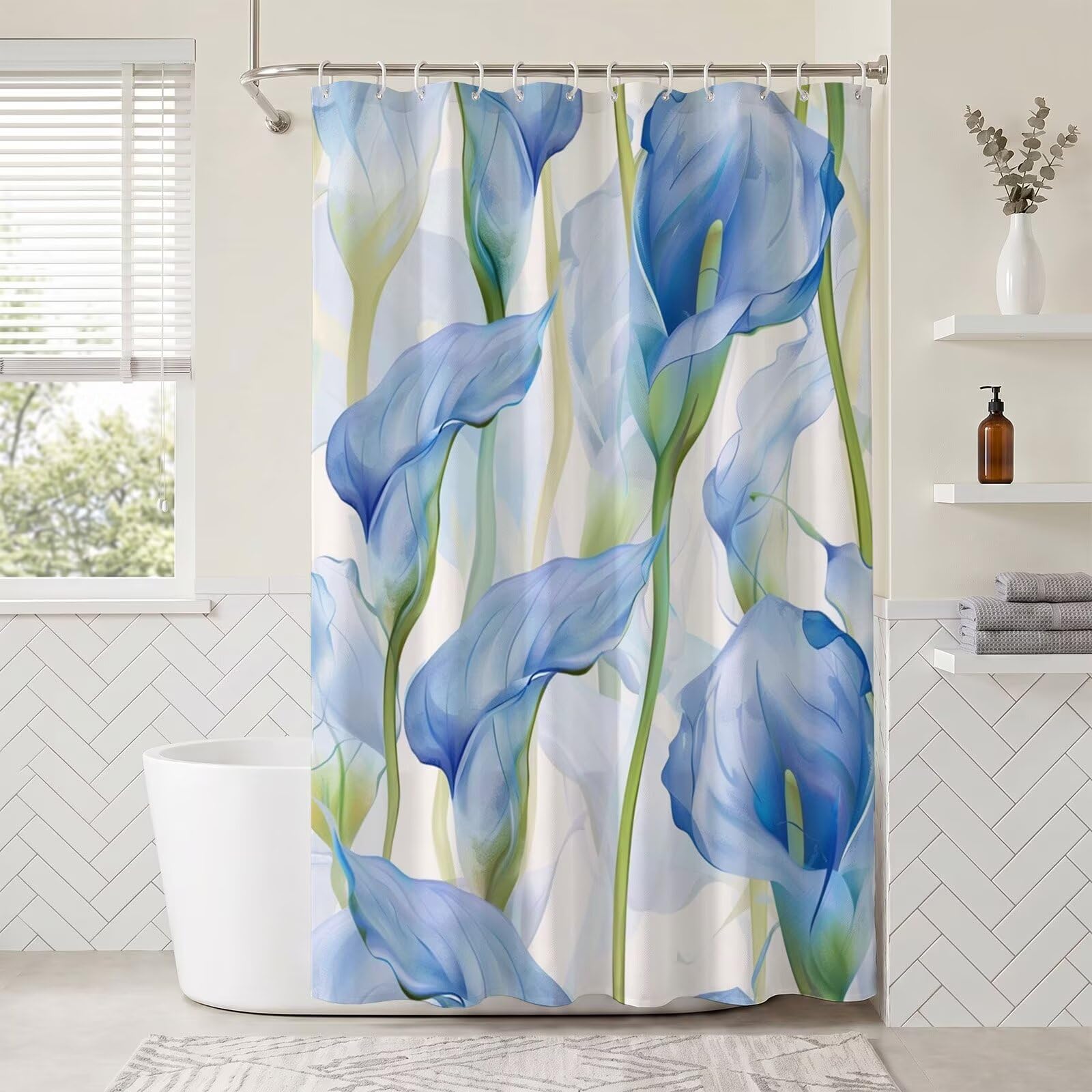 Rideau de douche œuf de canard pour une salle de bain style spa