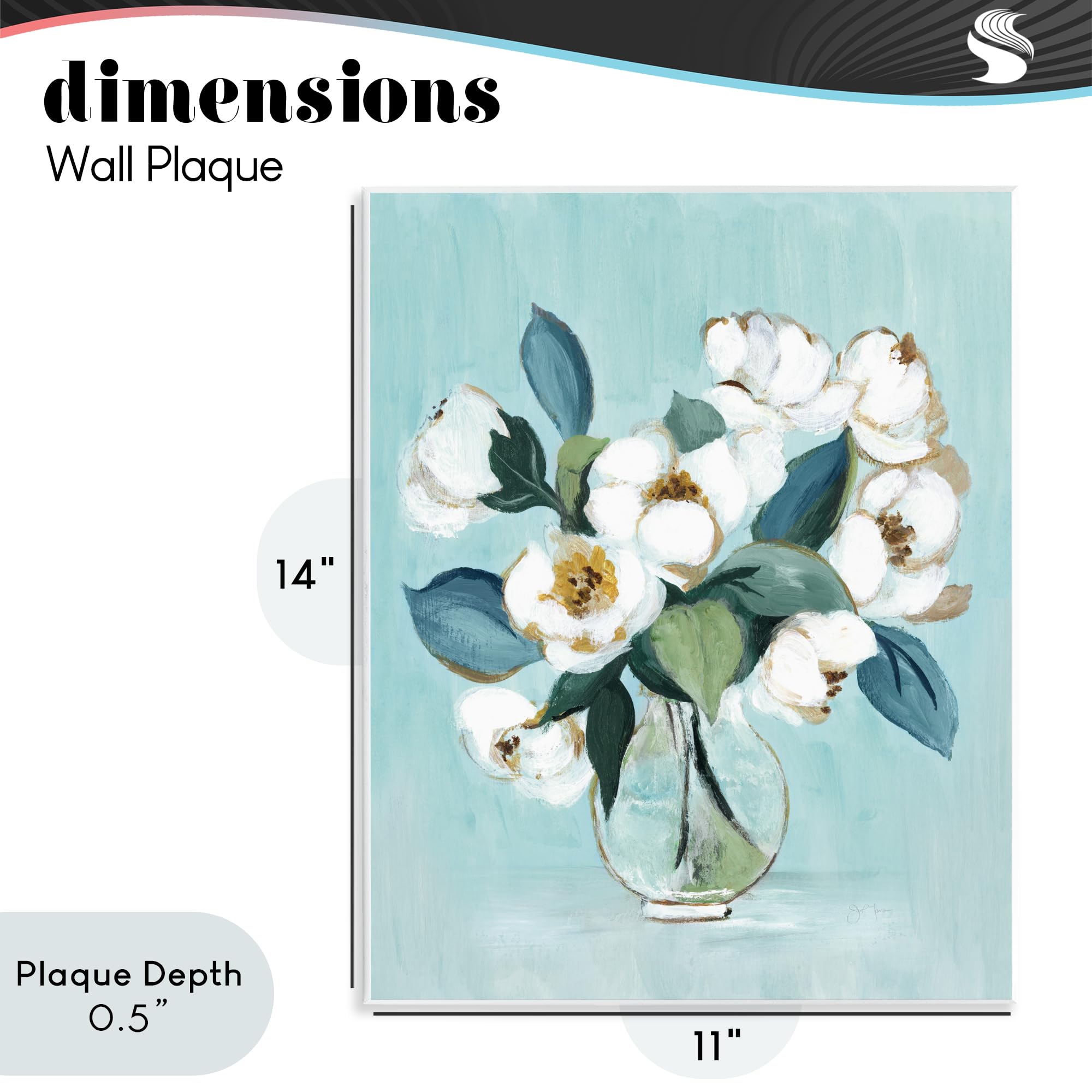 Magnolia Arrangement Over - Placa de pared de 11 x 14 pulgadas