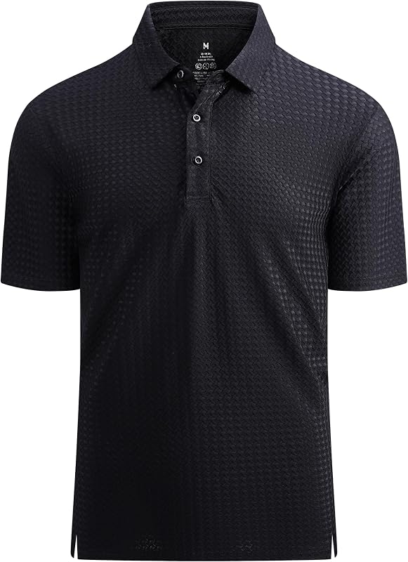 Alex Vando Mens Bubble Jacquard Super Stretch Short Sleeve Polo Shirts | Unique jacquard texture,Soft snug silhouette,Long-lasting shape retention,Daily & social matching