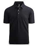 Mens Bubble Jacquard Polo Shirt Super Stretch Short Sleeve Polo Shirts for Men