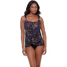 Miraclesuit Womens DD-Cup Swimwear Tapiz Dazzle Scoop Neck Underwire Bra Tankini Top